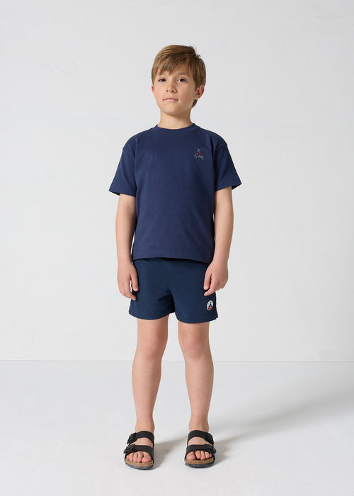T-shirt enfant col rond Marine Yuan - JOTT - 3