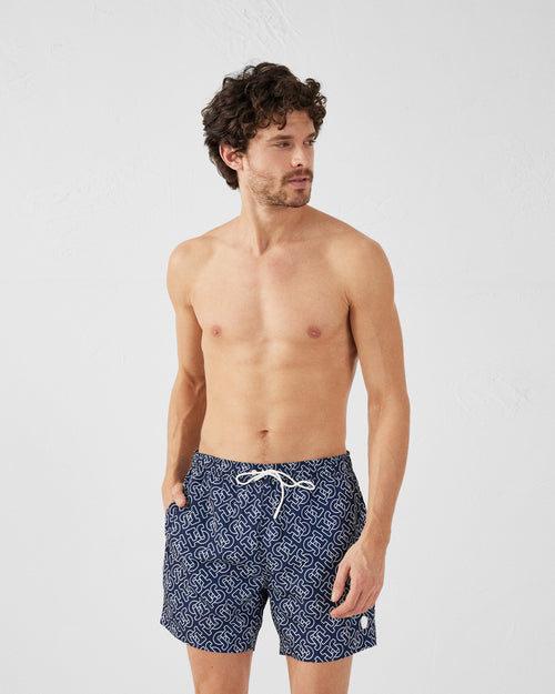 Niolon monogram Swimsuit blue one-piece Swimsuit - JOTT - 3