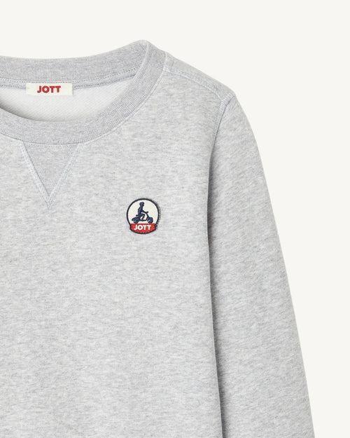 Sweat enfant en coton biologique Gris chiné Barcelos - JOTT - 2