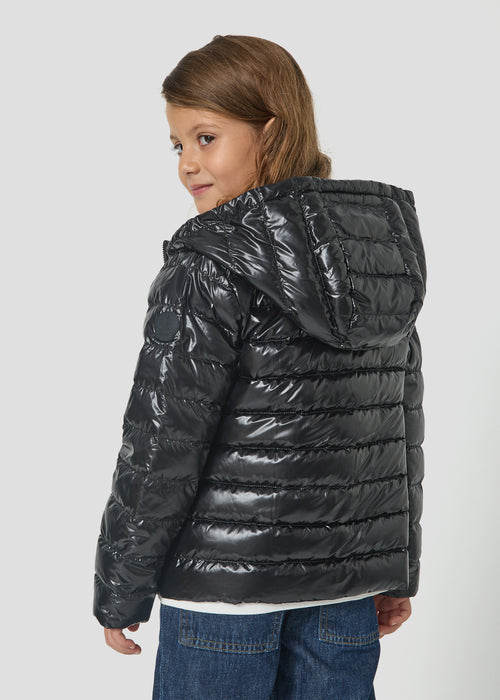 Doudoune enfant à capuche Noir Albus shiny - JOTT - 4