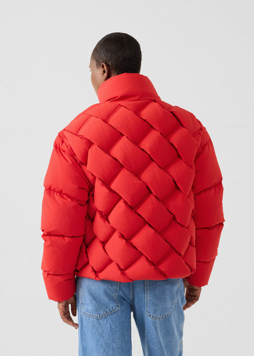 Veste Grand Froid puffer tressée Rouge carmin Alya - JOTT - 5
