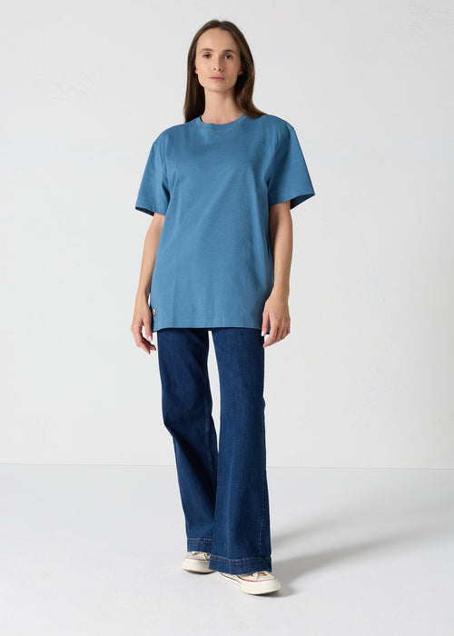 T-Shirt col rond mixte Bleu jeans Andrea - JOTT - 5