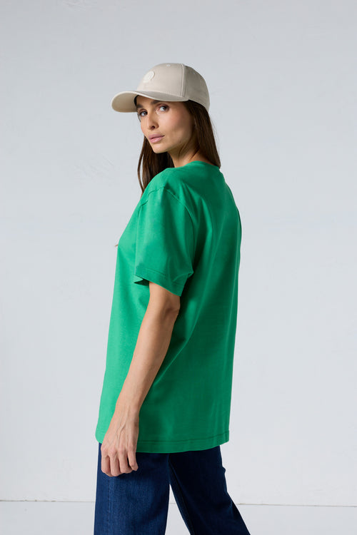 T-Shirt col rond mixte Vert tropical Andrea - JOTT - 4