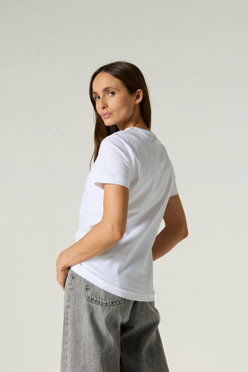 T-shirt à col rond femme en coton Blanc Angel 2.0 - JOTT - 4