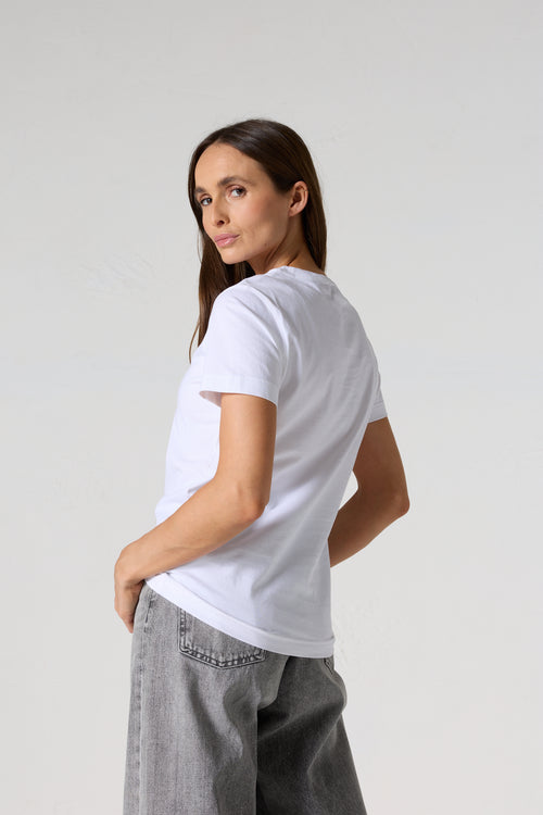 T-shirt à col rond femme en coton Blanc Angel 2.0 - JOTT - 4