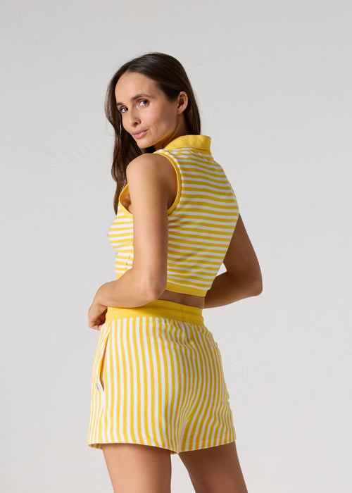 Crop-Top éponge Jaune abeille rayé Bay stripe - JOTT - 4