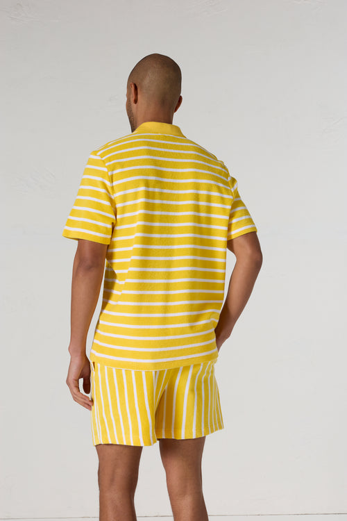 Polo manches courtes Jaune abeille rayé Buggy stripe - JOTT - 4