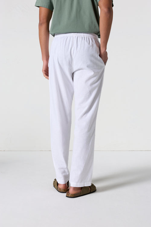 Pantalon droit en lin Blanc Caspian - JOTT - 2