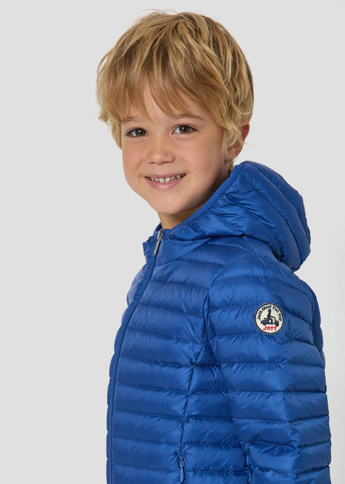 Doudoune légère à capuche enfant Bleu cobalt Hugo - JOTT - 4