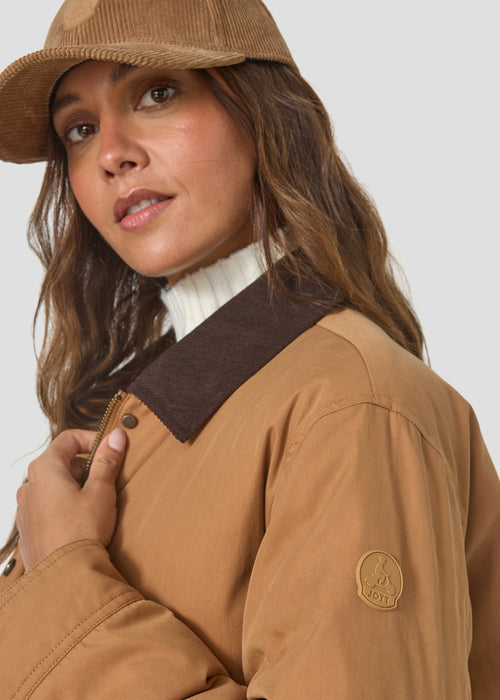 Veste avec col chemise velours côtelé Caramel dust Keita - JOTT - 3