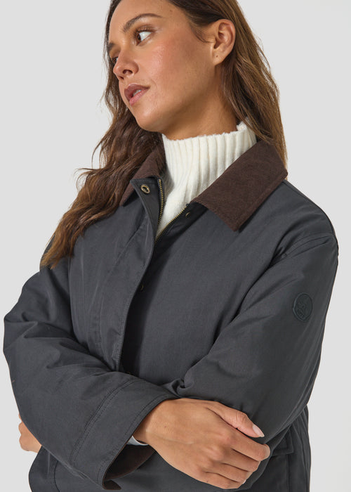 Veste avec col chemise velours côtelé Noir Keita - JOTT - 4