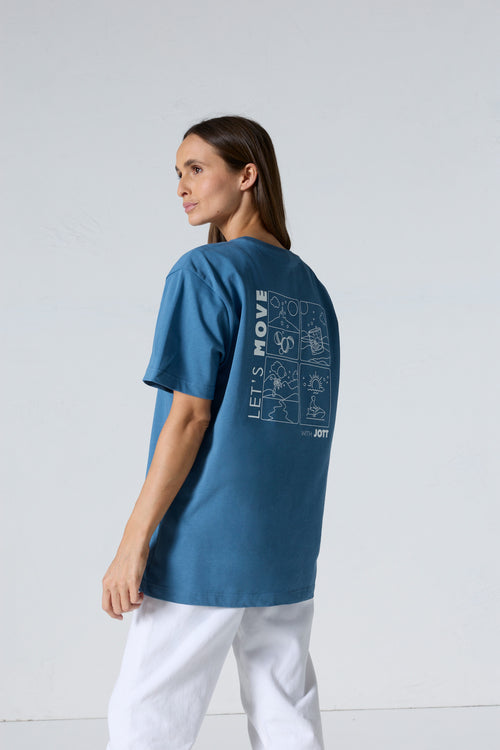 T-shirt col rond mixte imprimé Bleu jeans Kood - JOTT - 4