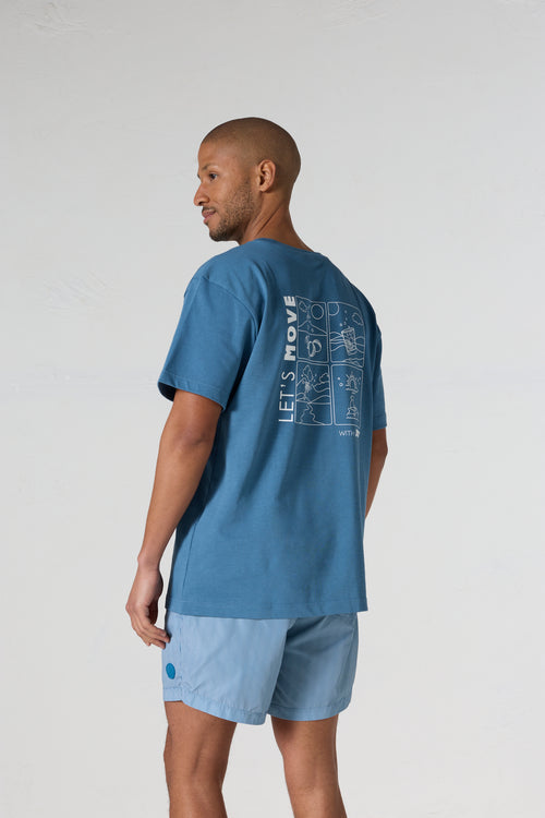 T-shirt col rond mixte imprimé Bleu jeans Kood - JOTT - 4