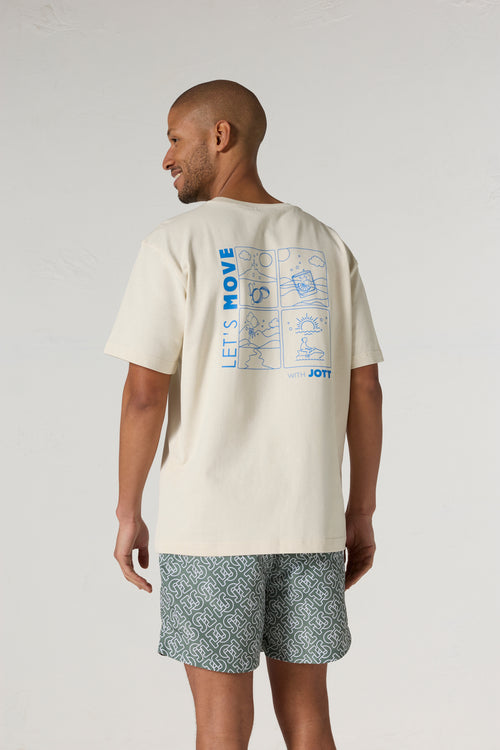 T-shirt col rond mixte imprimé Naturel Kood - JOTT - 4