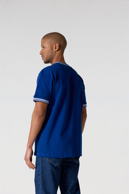T-shirt col rond mixte Bleu cobalt Ley - JOTT - 4