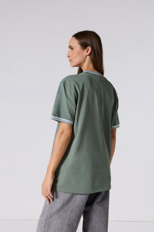 T-shirt col rond mixte Vert sauge Ley - JOTT - 4