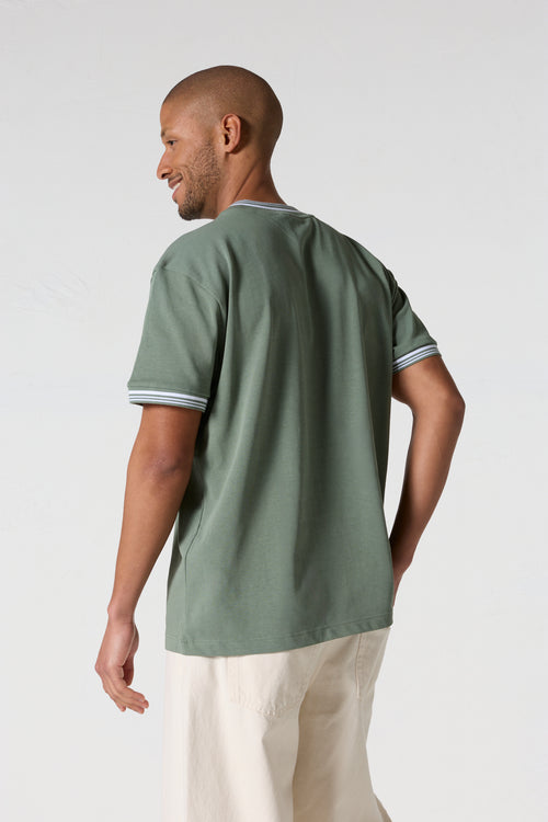 T-shirt col rond mixte Vert sauge Ley - JOTT - 4
