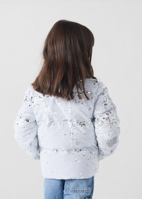 Veste enfant à sequins Blanc/argent Lina - JOTT - 4