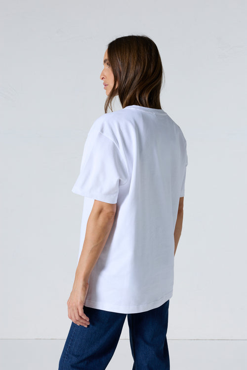 T-shirt col rond mixte Blanc Lipe - JOTT - 4