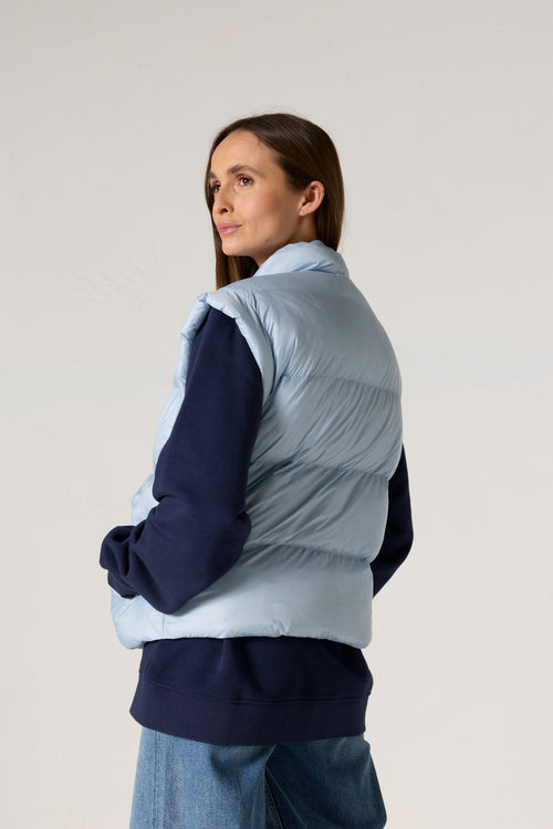 Doudoune courte oversize sans manches Cendre marine Lyna - JOTT - 5