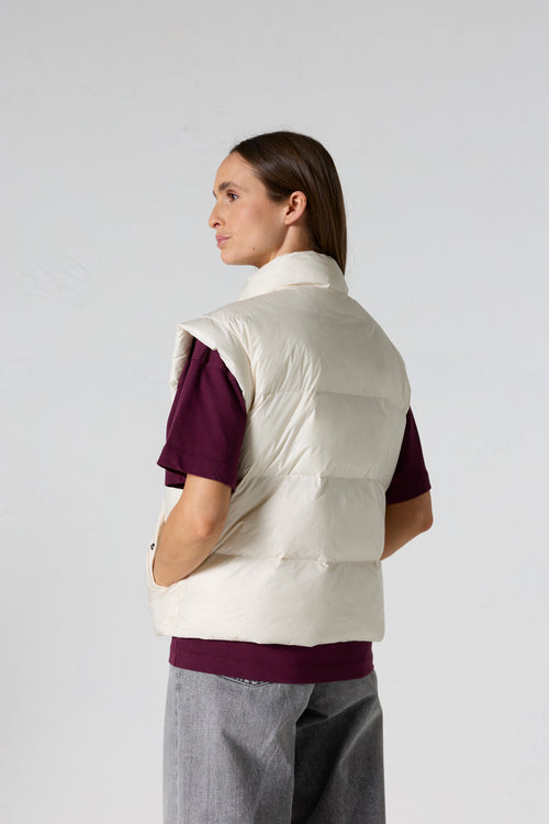 Doudoune courte oversize sans manches Naturel Lyna - JOTT - 5