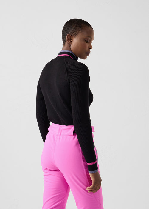 Pull côtelé col haut Noir Mayt - JOTT - 3