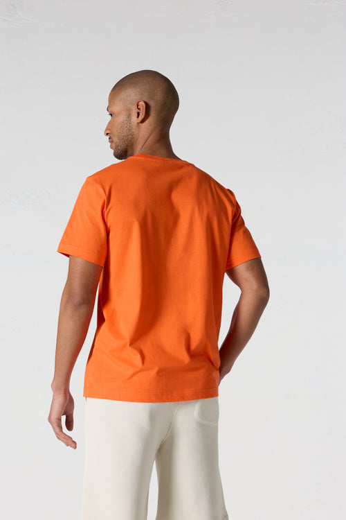 T-shirt à col rond homme en coton Orange ensoleillé Pedro - JOTT - 4