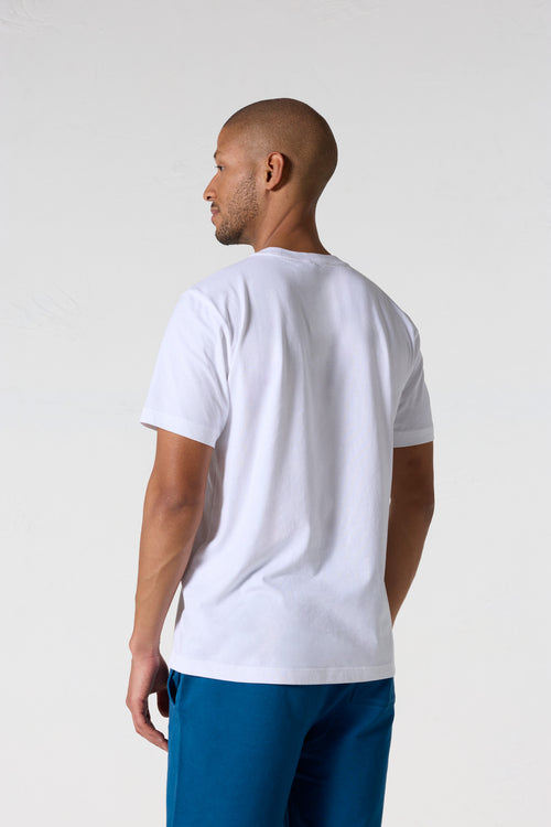 T-shirt col rond homme en coton Blanc Pedro - JOTT - 4