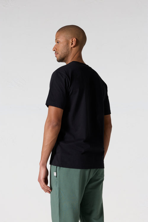 T-shirt col rond homme en coton Noir Pedro - JOTT - 4