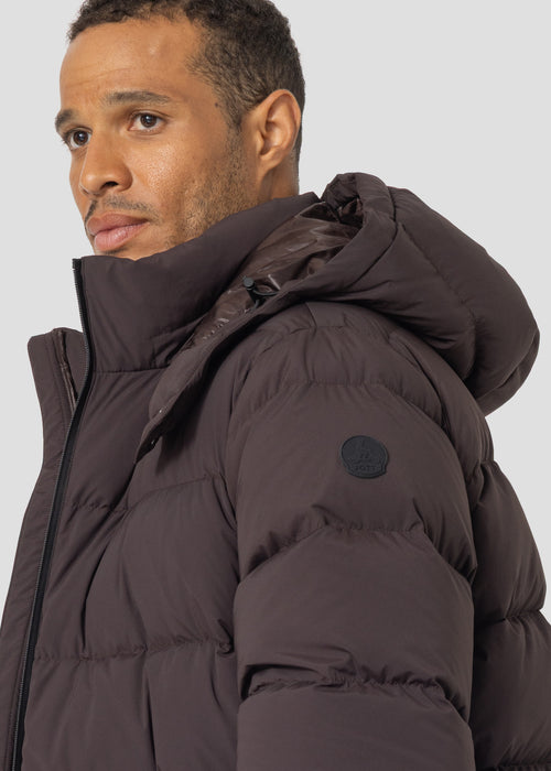 Doudoune à capuche amovible Grand Froid Café noir Riven
