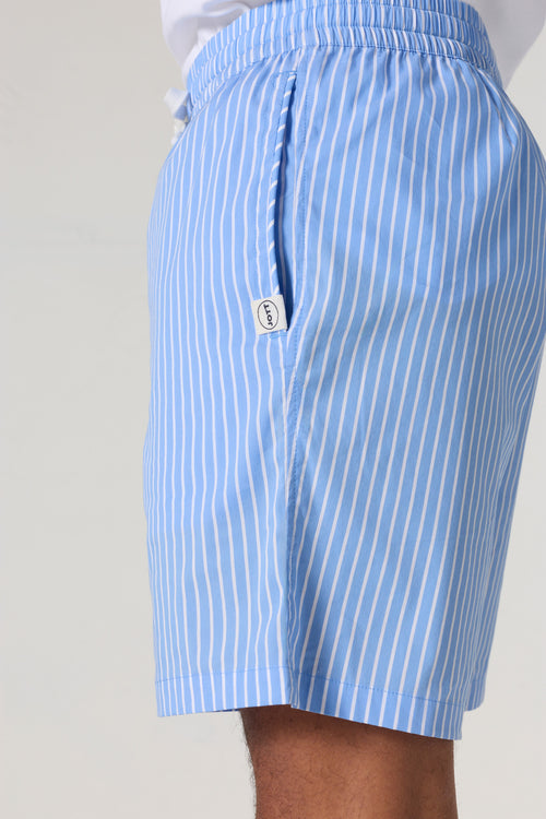 Short en popeline Bleu céleste rayé Saul stripe - JOTT - 3