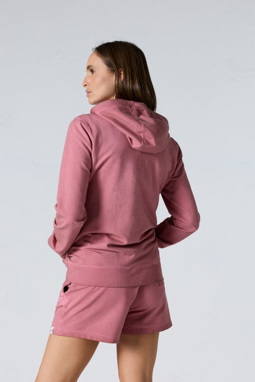 Veste zippée à capuche Pink antique Sima - JOTT - 4