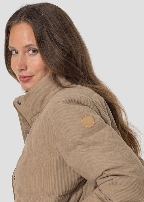 Doudoune velours côtelé Grand Froid Beige fumé Steph - JOTT - 3