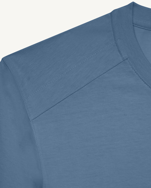Pedro washed blue cotton Man round neck t-shirt - JOTT - 3