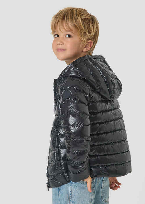 Doudoune enfant à capuche Noir Albus shiny - JOTT - 5