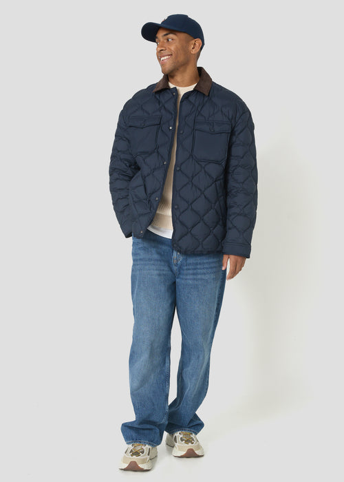Doudoune légère col chemise Bleu nuit Echo - JOTT - 5