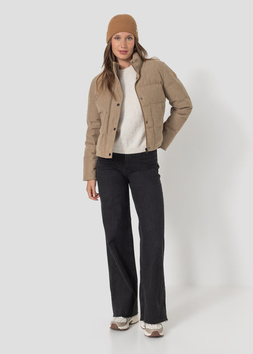 Doudoune velours côtelé Grand Froid Beige fumé Steph - JOTT - 4