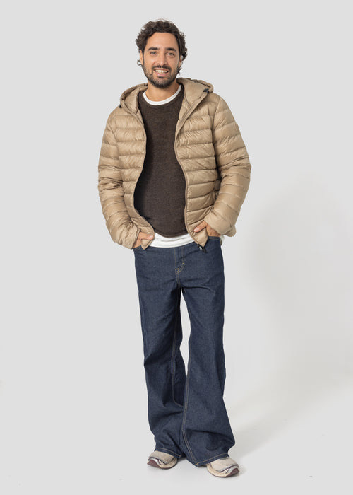 Doudoune légère à capuche Beige fumé Victor - JOTT - 5