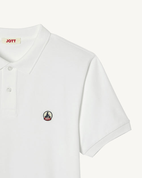 Polo en coton biologique Blanc Marbella - JOTT - 5