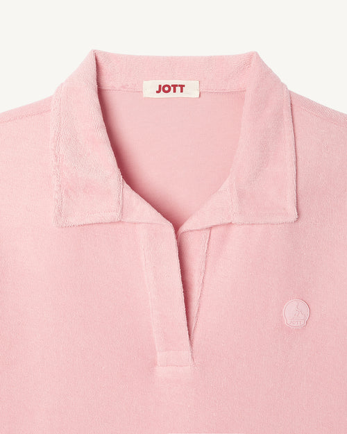 Robe polo coupe droite Rose pêche Anya - JOTT - 2