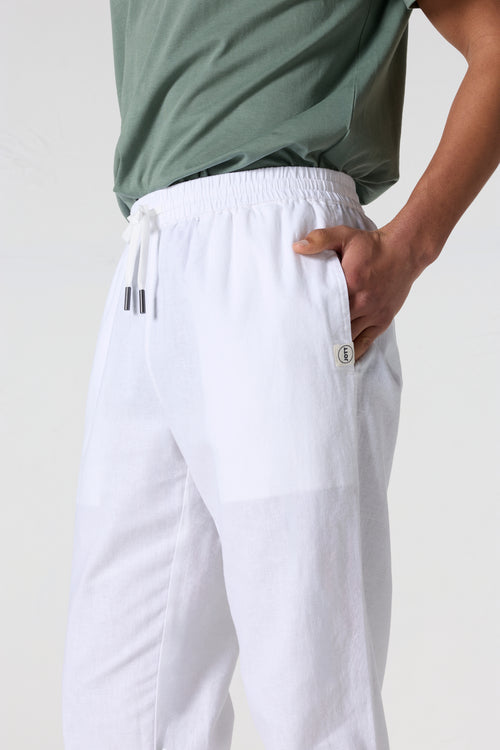 Pantalon droit en lin Blanc Caspian - JOTT - 3