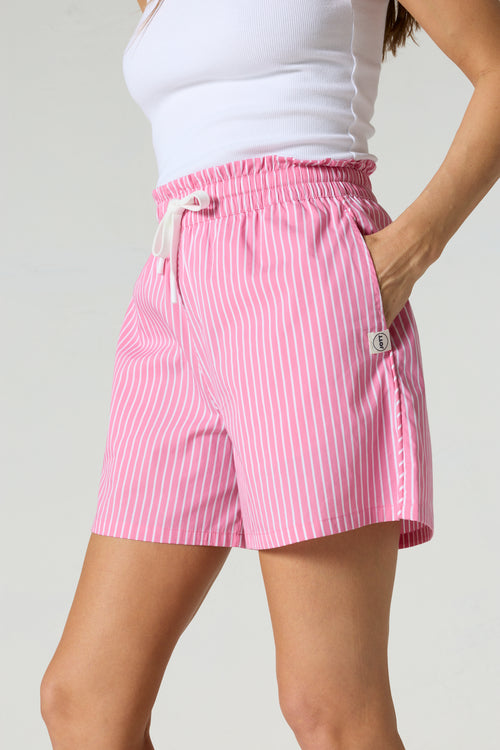 Short en popeline Pink antique rayé Kenna stripe - JOTT - 5