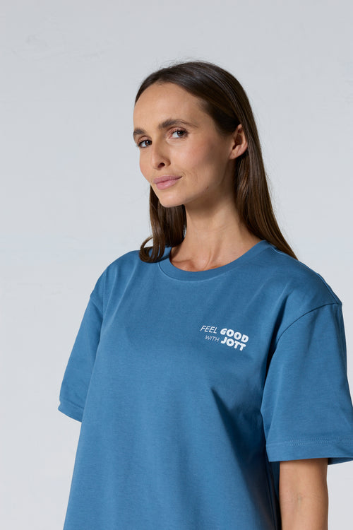 T-shirt col rond mixte imprimé Bleu jeans Kood - JOTT - 5