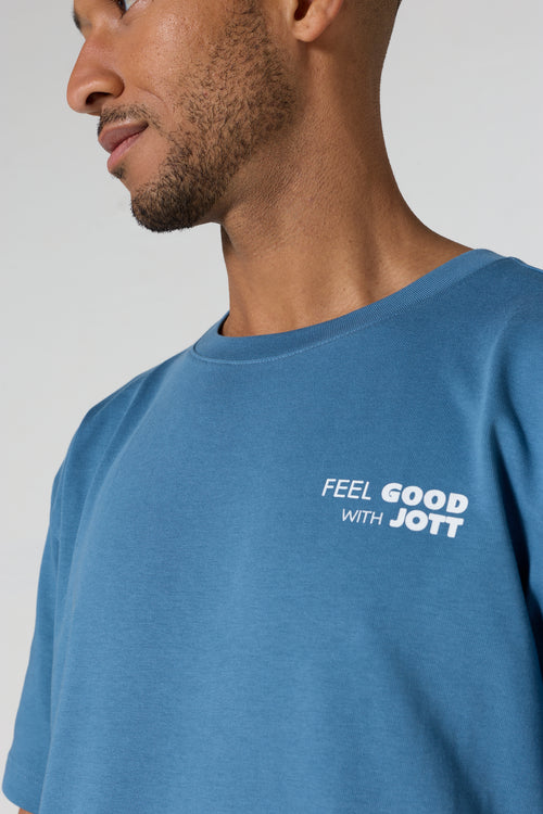 T-shirt col rond mixte imprimé Bleu jeans Kood - JOTT - 5