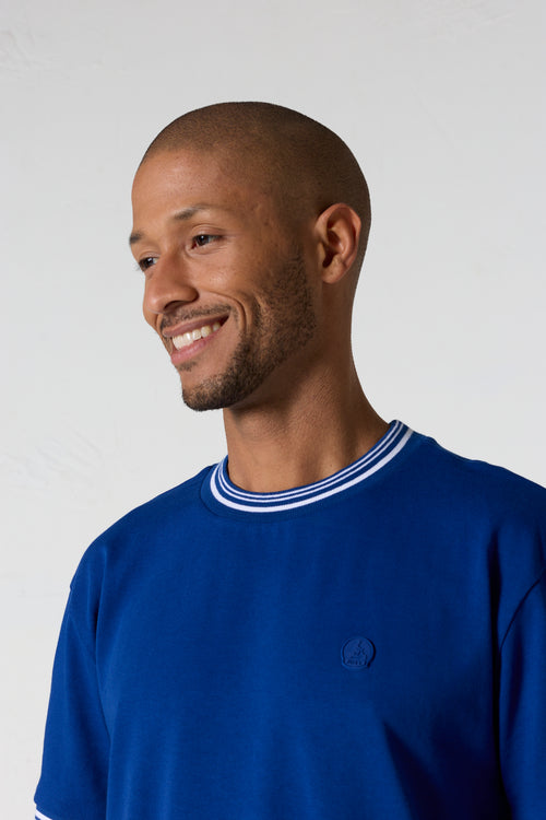 T-shirt col rond mixte Bleu cobalt Ley - JOTT - 5