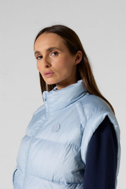 Doudoune courte oversize sans manches Cendre marine Lyna - JOTT - 5