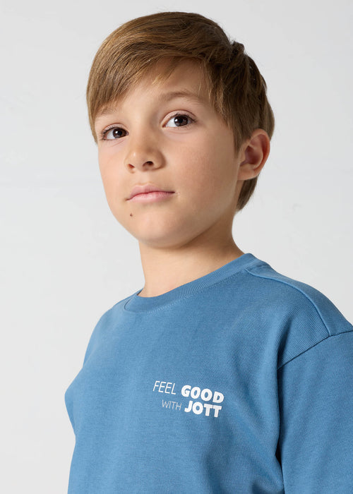 T-shirt enfant col rond imprimé Bleu jeans Mak - JOTT - 5
