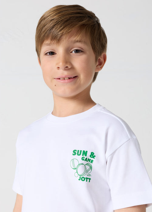 T-shirt enfant col rond imprimé Blanc Mattia - JOTT - 5