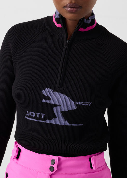 Pull côtelé col haut Noir Mayt - JOTT - 4