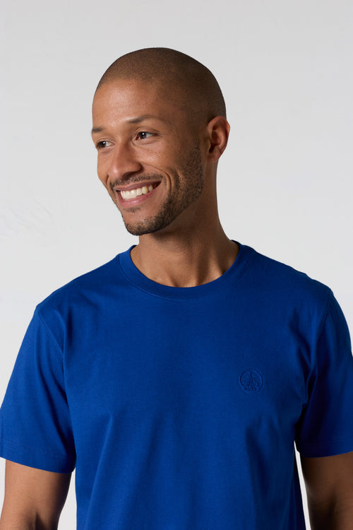T-shirt à col rond homme en coton Bleu cobalt Pedro - JOTT - 5